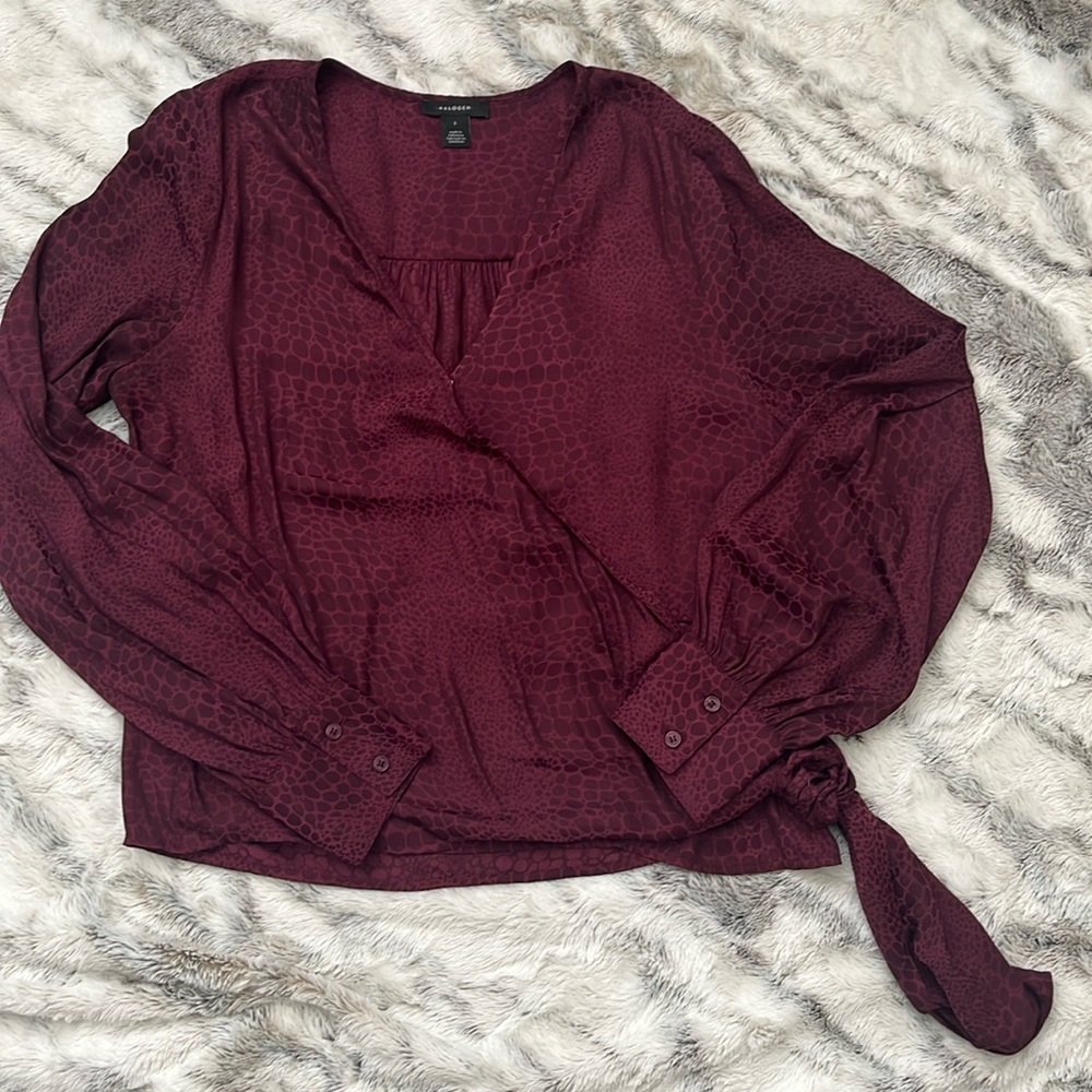 Pink Halogen V-neck Crossover Blouse